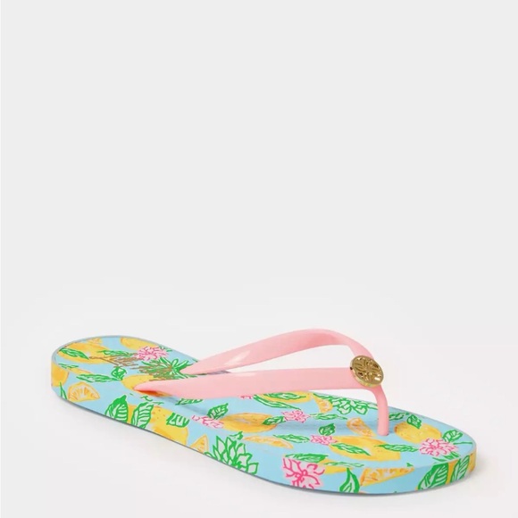 NWT Lilly Pulitzer Colorful Flip Flops with Pink Straps. Size 9/10 🩷 - Picture 2 of 5